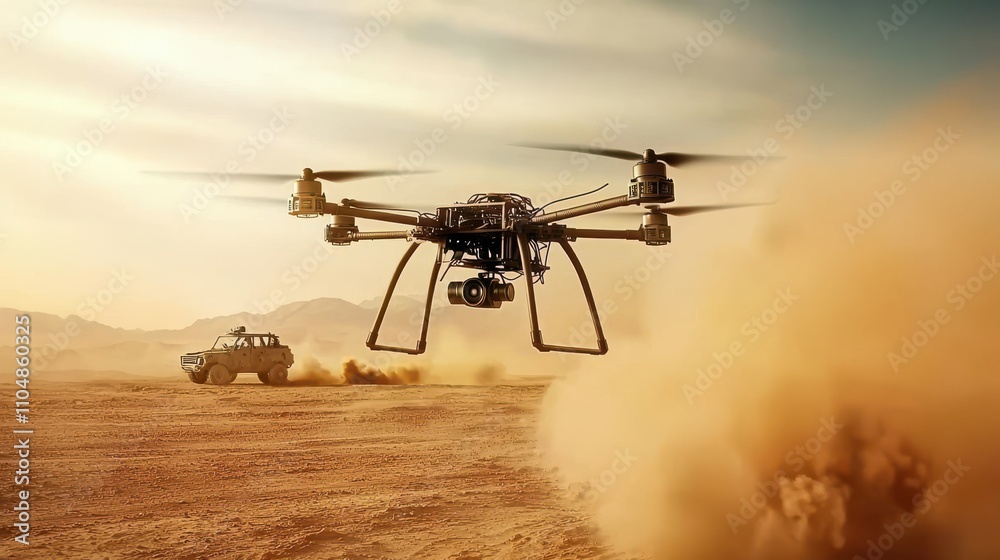Poster small improvised drone engaging ground targets in desert environment a tactical overview of explosiv