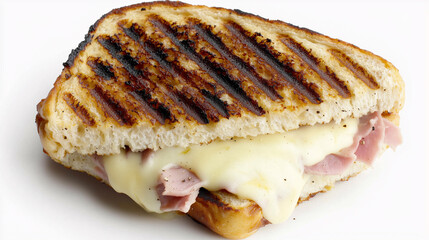 Toasted Ham and Cheese Panini with Melted Center