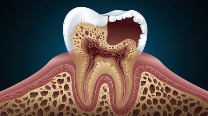 a tooth with dental caries
