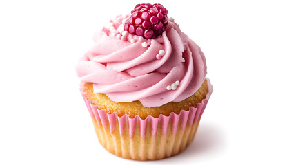 A beautifully decorated a cupcake isolated on white background