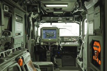 air defense vehicle inside view