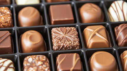 Decorated Chocolate Candies in an Elegant Gift Box