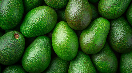 Top View of Whole Ripe Avocados as Full-Frame Background