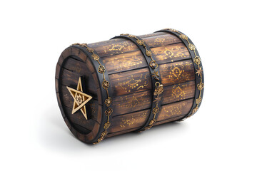 Rustic Wooden Tzedakah Box Embellished with Gold Accents - Symbol of Charitable Giving in Jewish Tradition