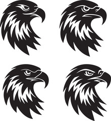 Egale head set logo  silohutte vector with white background