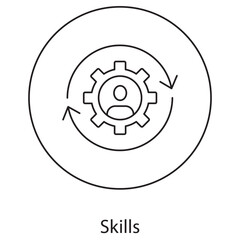 Skills icon, Mastering Essential Skills for Professional Growth, Developing Key Competencies for Success, Vector