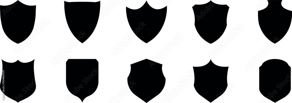 Fototapete set of vector shields. set of vintage label and badges shape collections. heraldic shield set. diffe