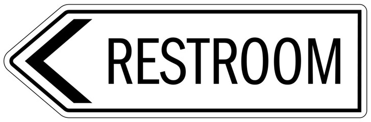 Restroom directional sign