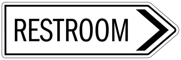 Restroom directional sign