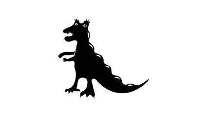 Obraz premium comic book dinosaur , black isolated silhouette