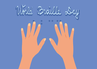 World Braille Day Celebration Awareness Poster Design. January 4 celebration of the importance of Braille as a means of communication
