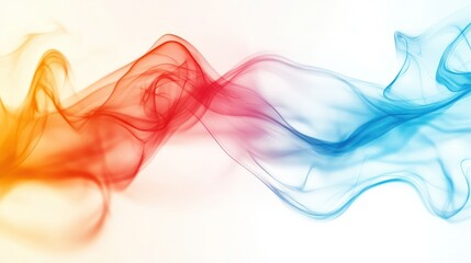 Naklejka premium Abstract Colorful Smoke Waves: A Serene Blend of Blue, Red, and Orange Hues