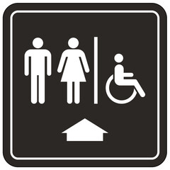 Restroom directional sign