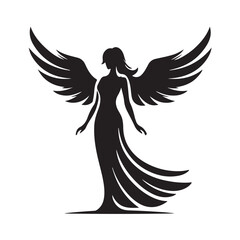 Graceful Angel Silhouette Design.eps