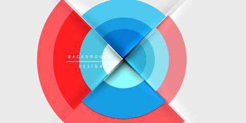 Obraz premium Circle and semi circle geometric background. Vector Illustration For Wallpaper, Banner, Background, Card, Book Illustration, landing page