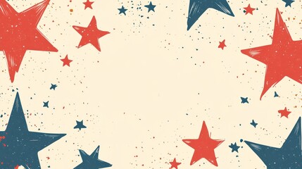 Obraz premium USA background with stars and copy space, illustration
