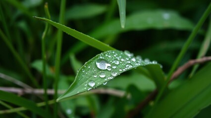 Vibrant Green Leaf with Dew Drops: Perfect for Nature Lovers, Wall Art, and Home Decor