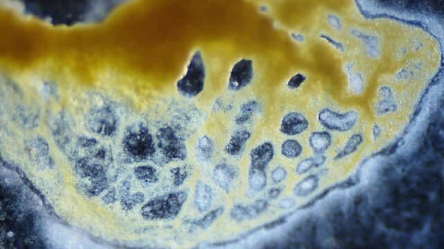 Cytoplasmic streaming and pulsation of slime mold plasmodium under microscope time lapse