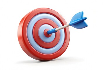 A 3D vector illustration of a target with a dart arrow.
