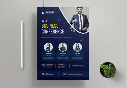 Online Bussiness Conferance Flyer Layout