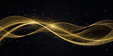 Obraz premium Golden Waves with Glitter