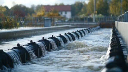 Flood prevention technologies in action, with urban barriers