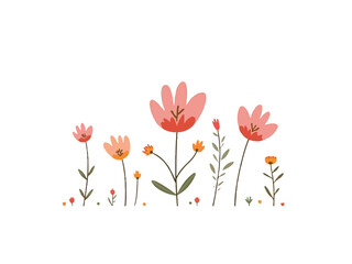 Flowers icon set. Flowers isolated on transparent background. Flowers in modern simple. Cute round flower plant nature collection. Vector illustrator.