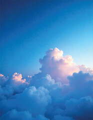 Fluffy white clouds in a bright blue sky