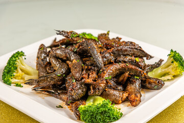 Pan-fried jumping fish