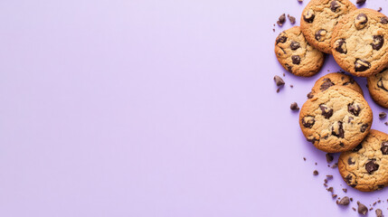 A purple blank cookie flyer template background for greeting invitation