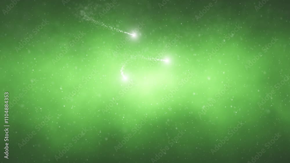 Canvas Prints green foggy volumetric light with flying light streaks loop animation.