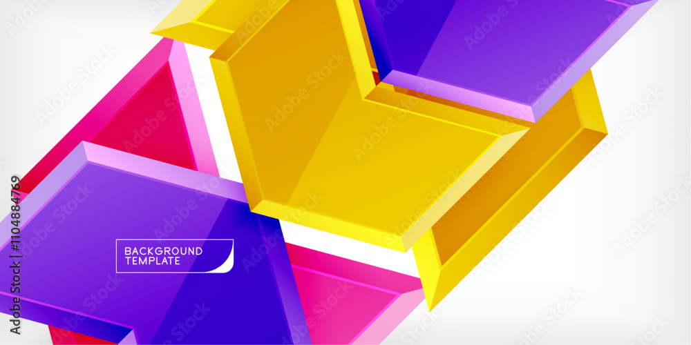 Poster Vector 3d arrow techno design template