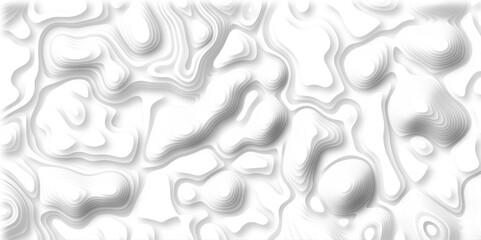 paper cut 3d render topography abstract, beautiful white Background. geometric map relief texture with curved layers and shadow. Realistic papercut decoration textured with wavy vector design.