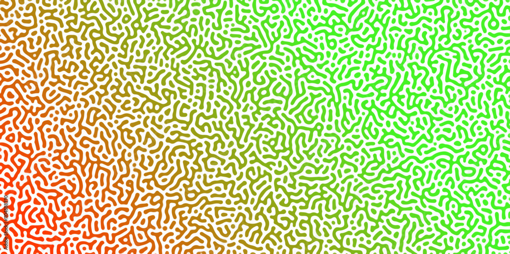 Poster abstract reaction-diffusion turing pattern natural texture green and orange gradient color scheme. l