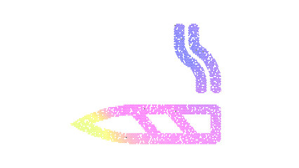 Icon cigar is made up of LED square shapes. There are bright diodes and there are black dead diodes