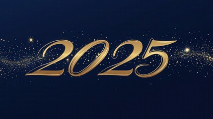 Elegant Golden 2025 New Year Design Sparkling with Festive Glitter and Shimmering Lights for a Luxurious Celebration