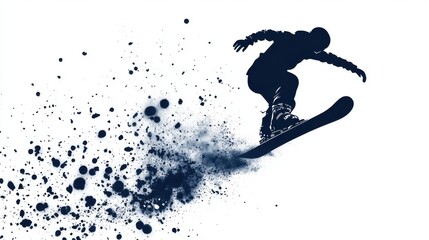 Bold Minimalist Snowboarder Vector Art Design
