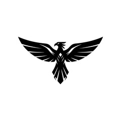 Eagle silhouette vector design, Elegant Falcon in Symmetrical Art Style