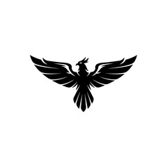 Eagle silhouette vector design, Elegant Falcon in Symmetrical Art Style