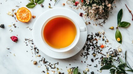 Plant-based wellness, showing herbs, teas, and natural products