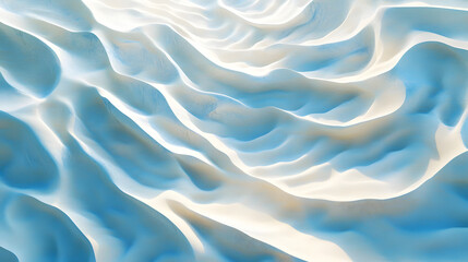 Obraz premium Abstract waves of blue and white create a serene, fluid landscape.