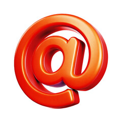 At sign MAIL icon 3d  cartoon style illustration 