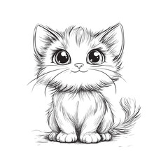 Cute Cat Illustrations For Cat Coloring Book for Kids