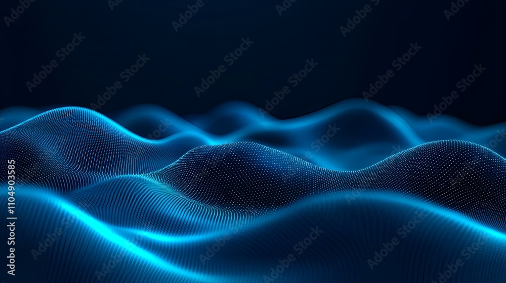Wall mural dark backdrop with a blue gradient glow, subtle grainy noise texture effect, creating a modern and a