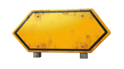 blank yellow sign isolated on white background