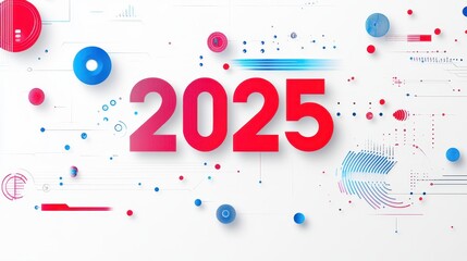Celebrating the Arrival of 2025 A Futuristic Technological New Year Design