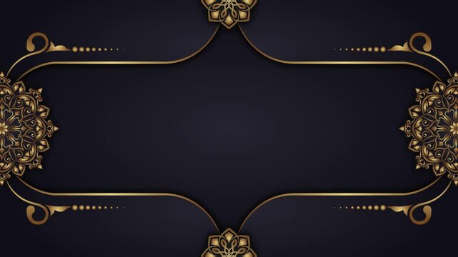 Ornamental frame animation with rotating mandala