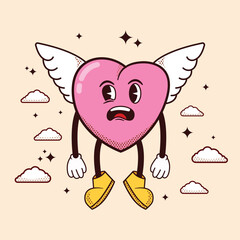 Heart with Wings and Sad Face