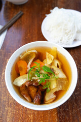 Bun Cha Vietnam food. Vietnamese Grilled Pork with noodle and sweet sauce. Buncha. Vietnamese Grilled Pork Meatballs with Vermicelli Noodles Bun Cha - hanoi	