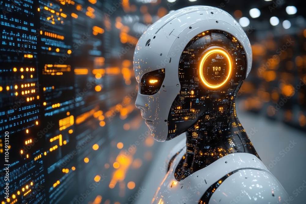 Fototapete ai-powered automation tools represented with icons and smart devices, emphasizing efficiency.